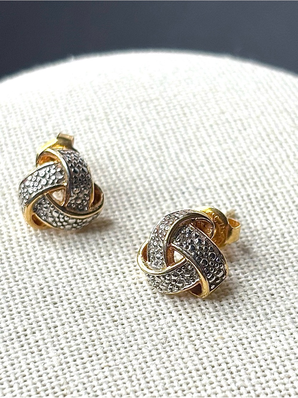 Vintage Robert Seemann Vermeil Sterling Infinity Knot Stud Earrings